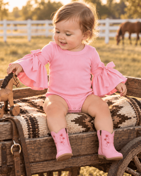 Pretty in Pink Bell Sleeve Onesie