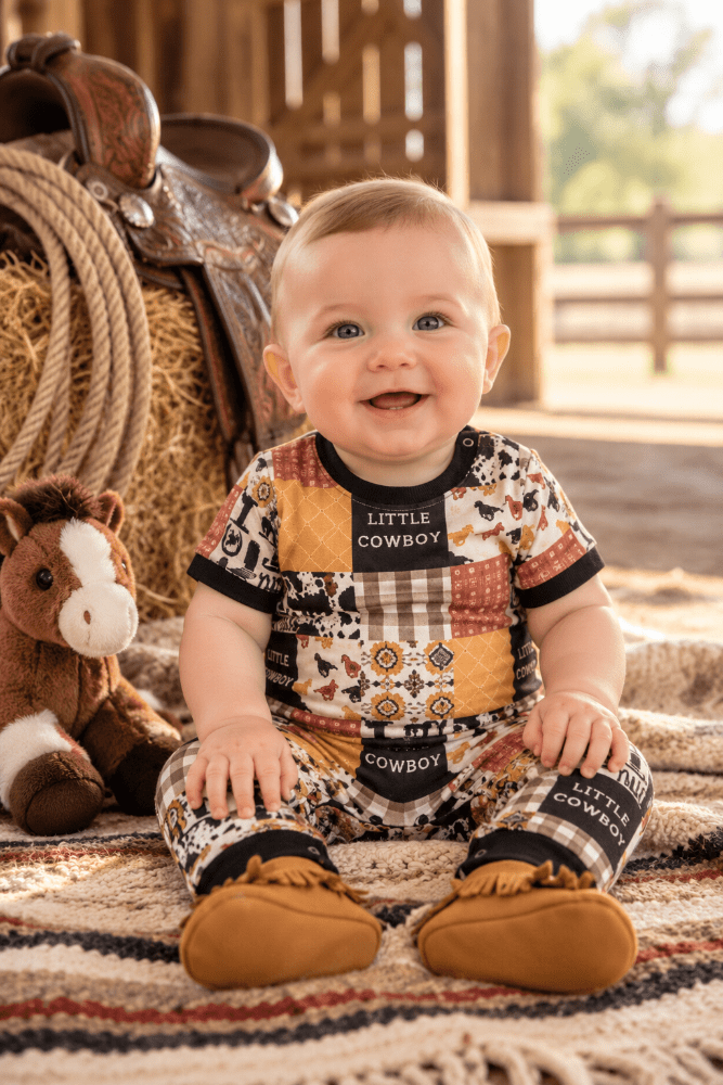 Little Cowboy Boy Romper