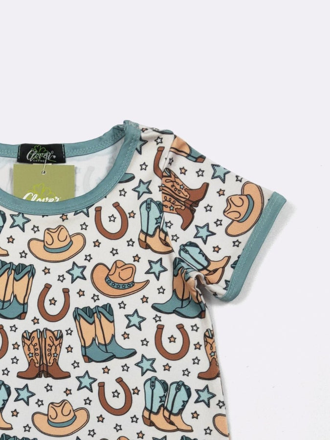 Children's  cowboy pattern on a white background