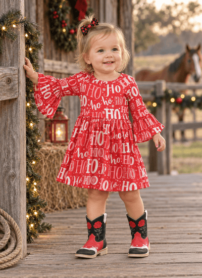 Santa's HoHo Holiday Bell Sleeve Dress