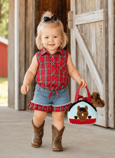 Little Cowgirl Ruffle Denim Shorts – Western Style for Kids