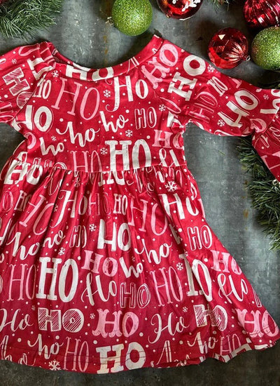 Santa's HoHo Holiday Bell Sleeve Dress