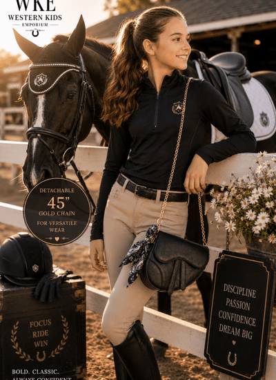Classic English Saddle Bag with Vintage Scarf - Toddler & Kids Sizes