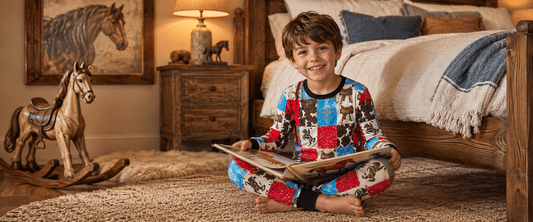 Little Bronco Dreamer: Wild West Horse Adventures Pajama Set for Boys!