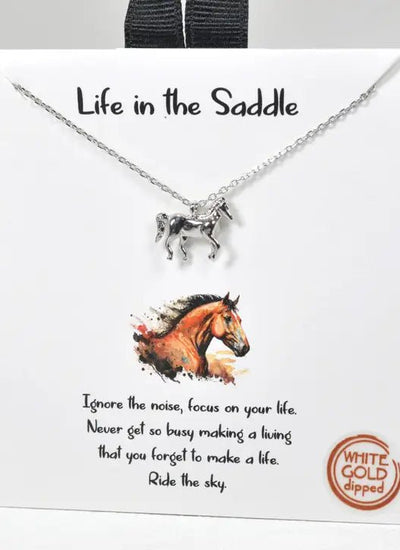 Life in the Saddle Horse Charm Necklace – For Young Riders