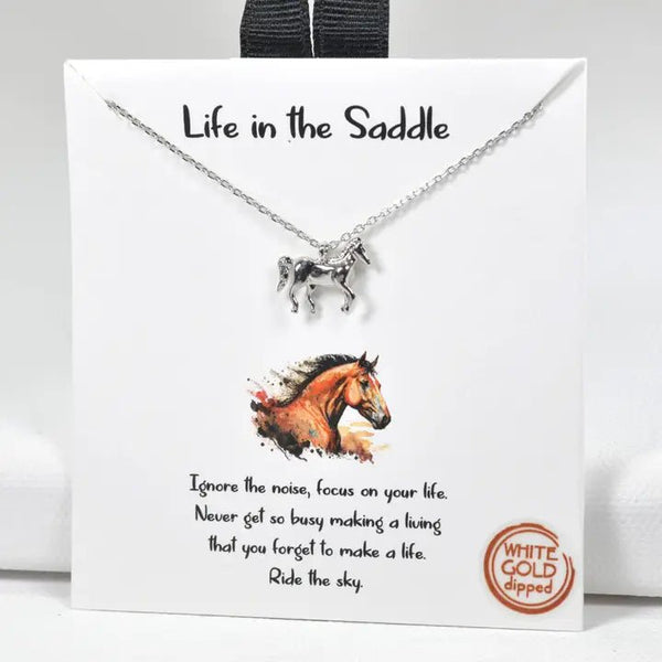 Life in the Saddle Horse Charm Necklace – For Young Riders
