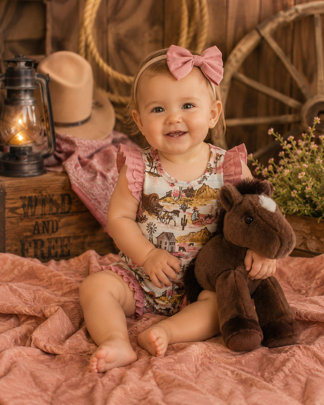 Prairie Princess Baby Romper | Western Baby Girl Outfit