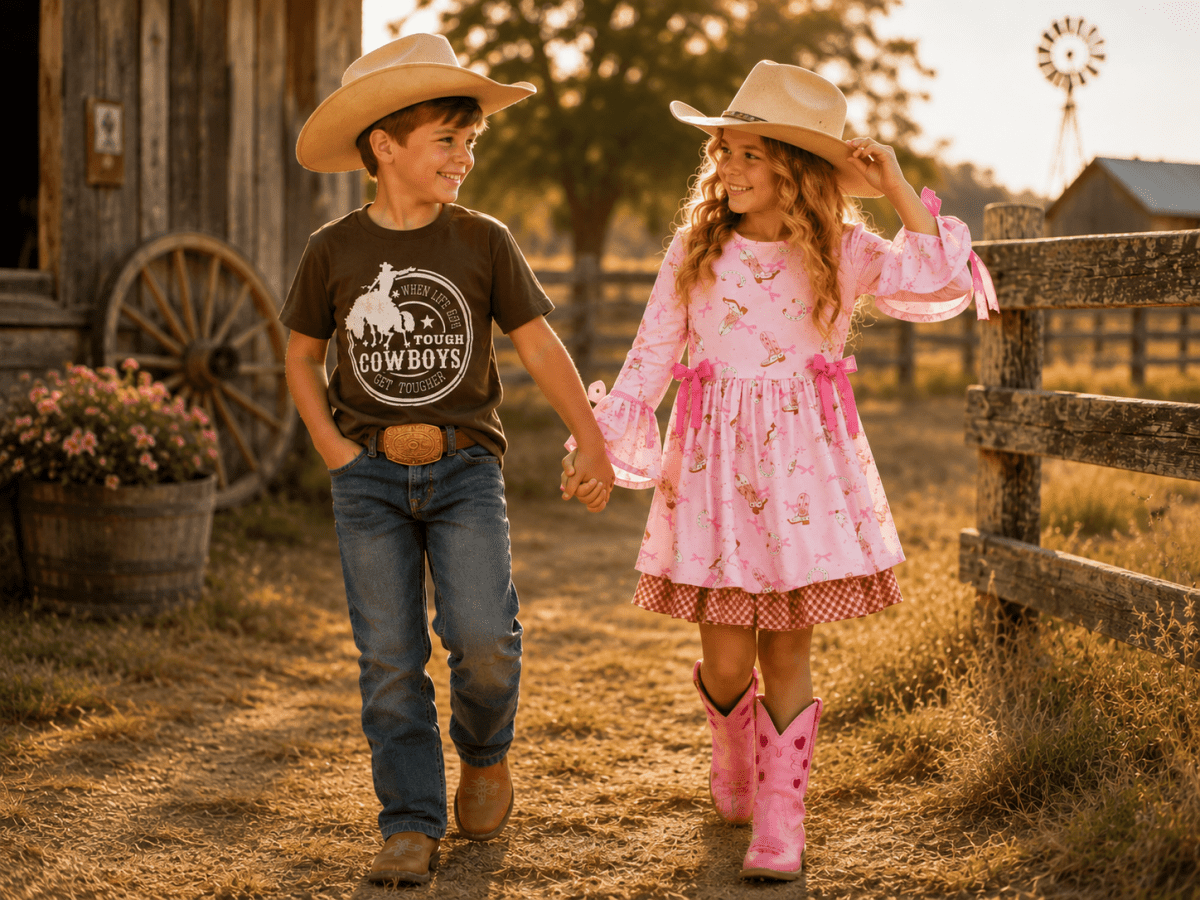 Pink Western Coquette Dress - Baby, Toddler, and Kids