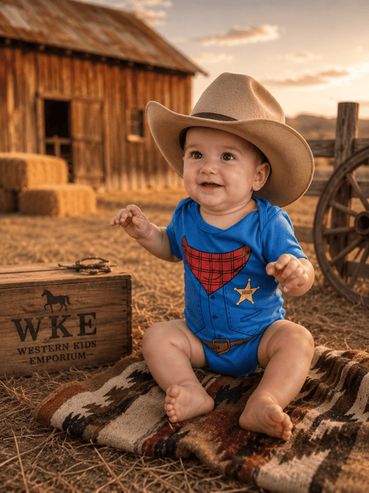 Baby Cowboy Sheriff Romper - Infant Western Clothes