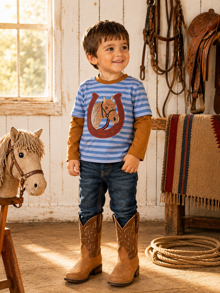 Lucky Horse Embroidered Layered Shirt