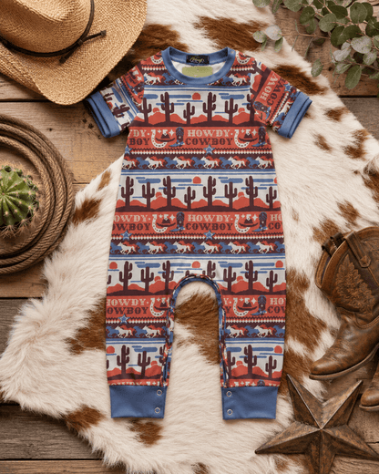 Howdy Cowboy Southwestern Aztec Romper