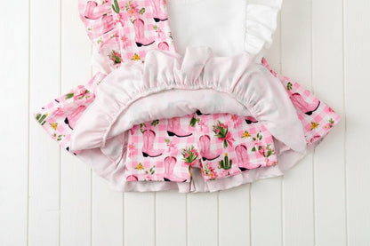 Shorts under skort - pink cowgirl boot