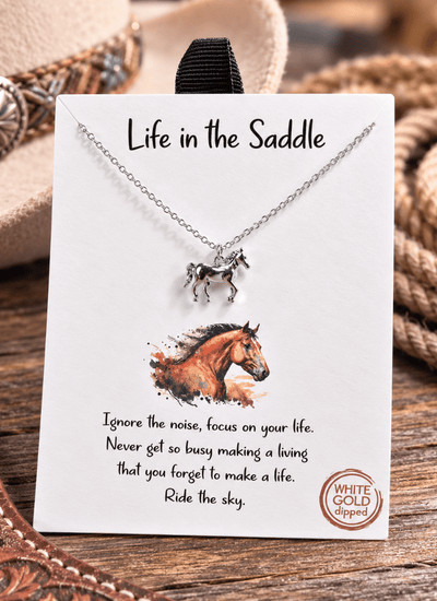 Life in the Saddle Horse Charm Necklace – For Young Riders