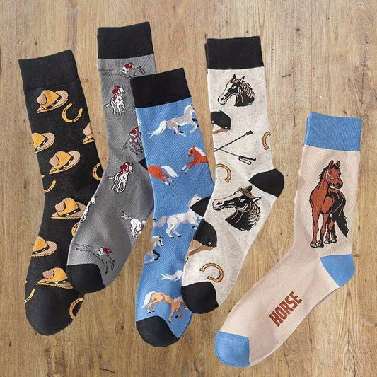 Wild West Adventure Boys' Horse & Cowboy Crew Socks Set image 0