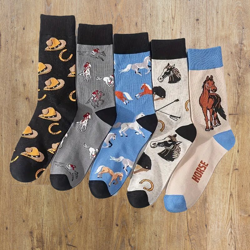 Wild West Adventure Boys' Horse & Cowboy Crew Socks Set image 2