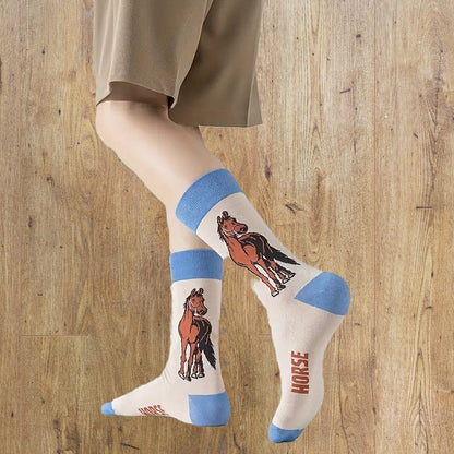 Wild West Adventure Boys' Horse & Cowboy Crew Socks Set image 4