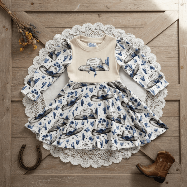 Rancher Cowgirl Graphic Dress - Baby Toddler Kids Western