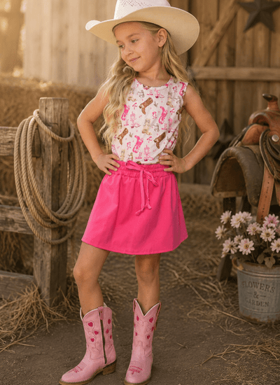 Boots & Bows Girls Skort Set