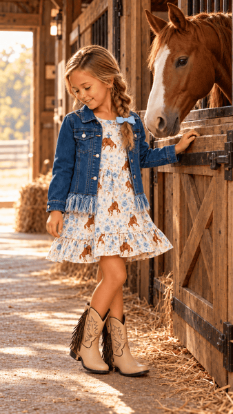 Blue Rose Buckin’ Girls Western Dress