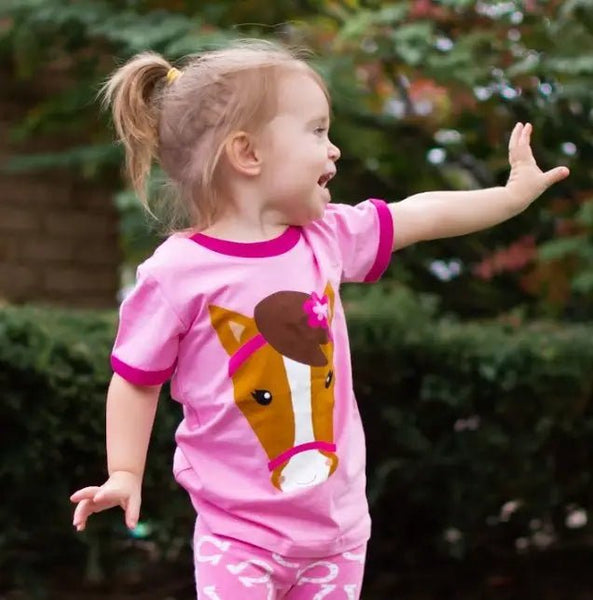 Pink Horse Shirt - Baby & Toddler Tee - Equestrian Children's Clothing