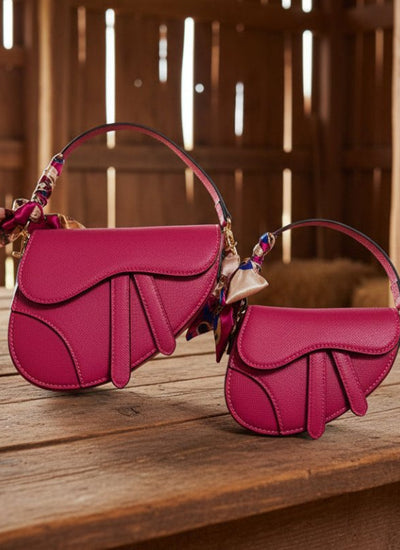 Classic English Saddle Bag with Vintage Scarf - Toddler & Kids Sizes