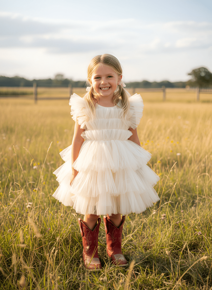 Red Rodeo Cowgirl/Cowboy Boots for Kids & Toddlers | Genuine Leather Western Boots with Embroidery