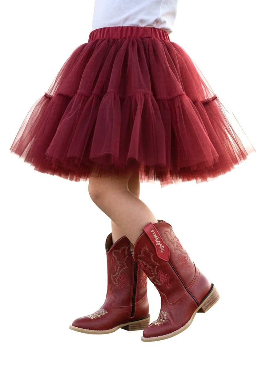 Red Rodeo Cowgirl/Cowboy Boots for Kids & Toddlers | Genuine Leather Western Boots with Embroidery