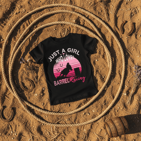 Just A Girl Who Loves Barrel Racing T-Shirt | Girls Cowgirl Tee