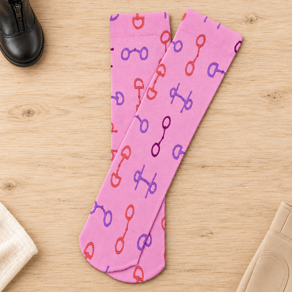 A Bit Horse Crazy – Kids’ Pink Snaffle Bit Socks