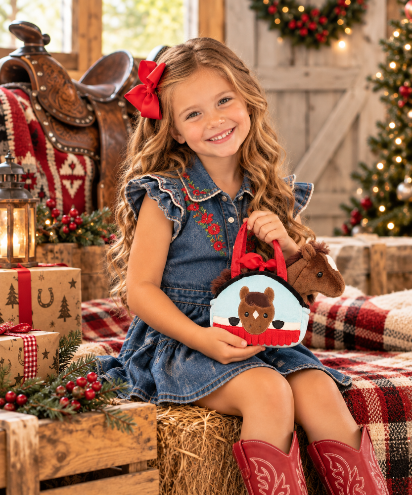 Peek-A-Boo Barn Plush Horse Purse – 7" Western Horse Stuffed Animal
