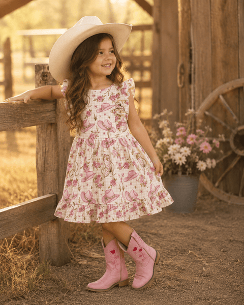 Rosy Rider Girls Dress - Western Kids Dress