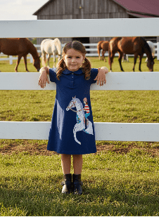 Horse Rider Polo Dress - Toddler Equestrian Preppy Dress