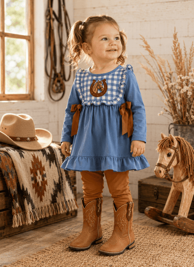 Lucky Horse Embroidered Ruffle Outfit