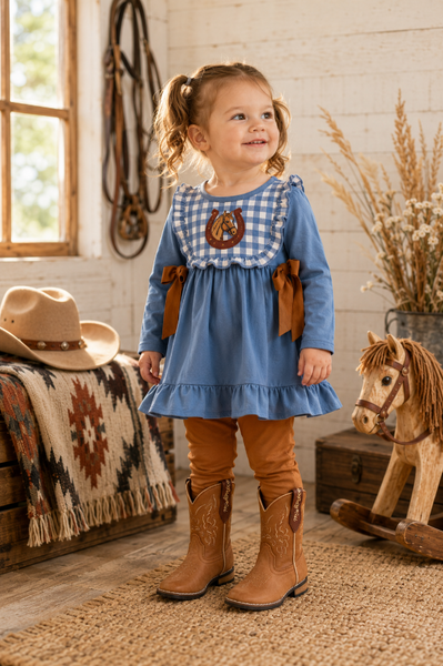 Lucky Horse Embroidered Ruffle Outfit