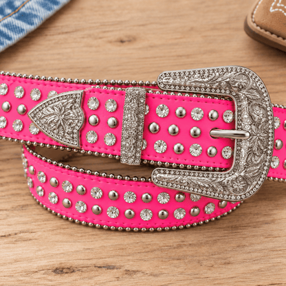 Sparkling Cowpoke: Glitter Rhinestone Belt for Kids