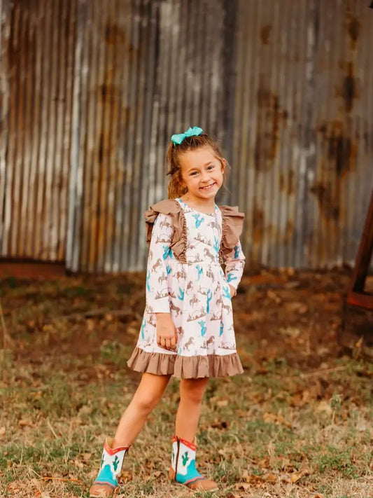 Gettin’ Pink/Brown Ruffle Dress image 2