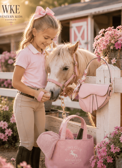 Classic English Saddle Bag with Vintage Scarf - Toddler & Kids Sizes