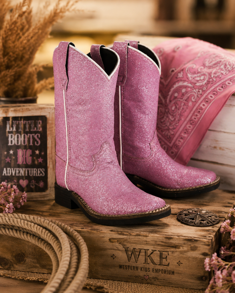Sparkle Pink Glitter Western Boots
