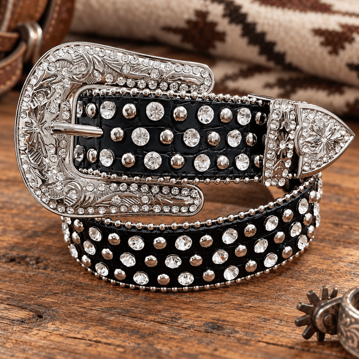 Sparkling Cowpoke: Glitter Rhinestone Belt for Kids