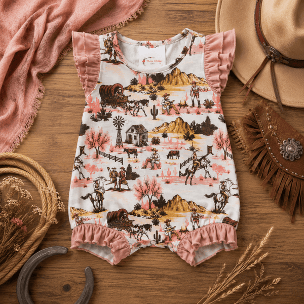 Prairie Princess Baby Romper | Western Baby Girl Outfit