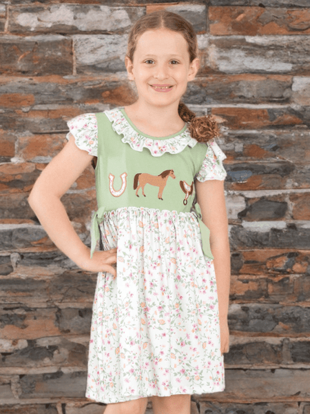 Ranch Friends Floral Ruffle Hores Dress