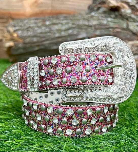 Sparkling Cowpoke: Glitter Rhinestone Belt for Kids