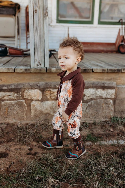 Traveling Cowboy Adventure Romper: Perfect Baby Boy Romper image 0