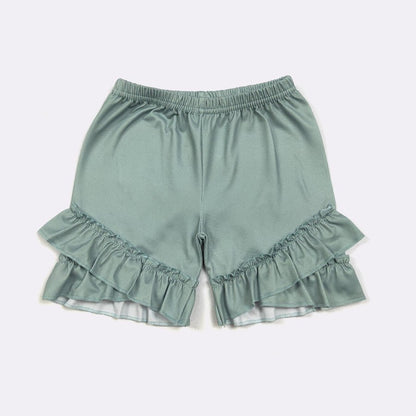 Sage Cowgirl Outfit | Western Girls Flutter Top & Shorts Set (2T-9/10)