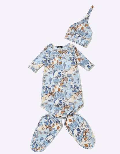 The Blue Wanted Cowboy Baby Knotted Gown