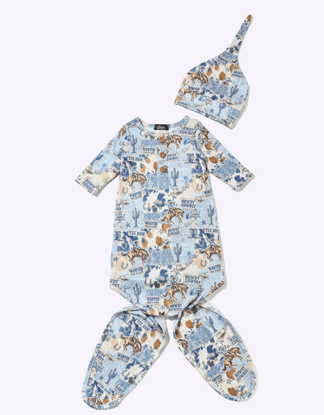 The Blue Wanted Cowboy Baby Knotted Gown