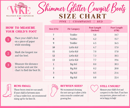 Shimmer Glitter Cowgirl Boots