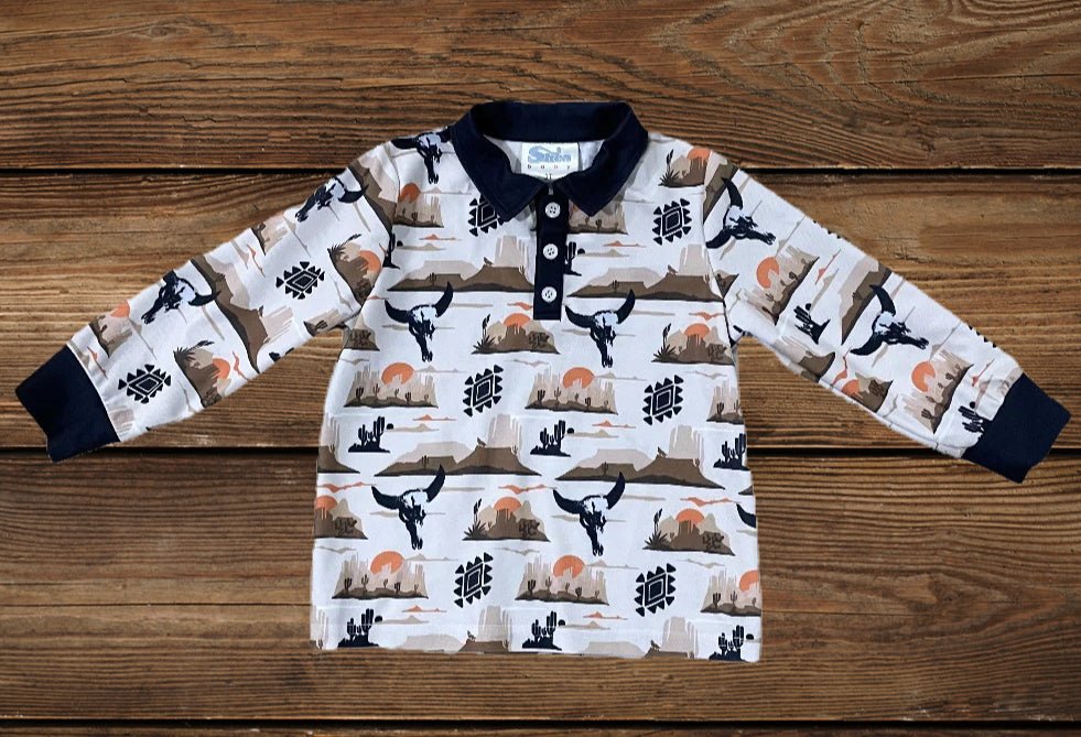 Desert Sky Long Sleeve Polo Shirt image 3