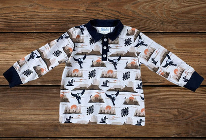 Desert Sky Long Sleeve Polo Shirt image 3