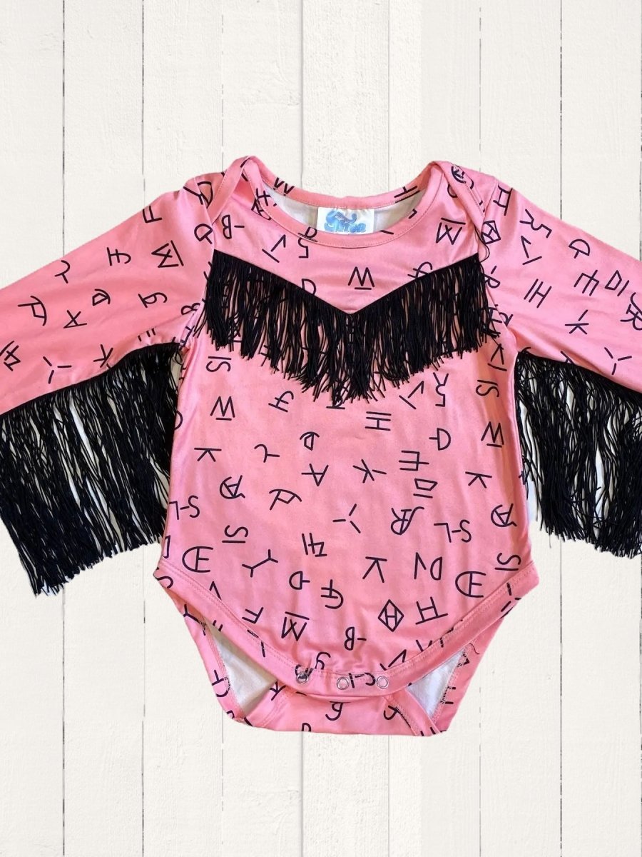 Pink Brand Long Sleeve Fringe Onesie - "Wild West Whimsy" image 2